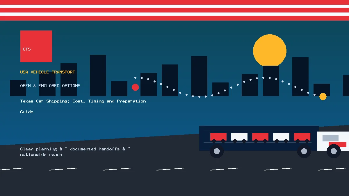 Texas car shipping transport equipment visual