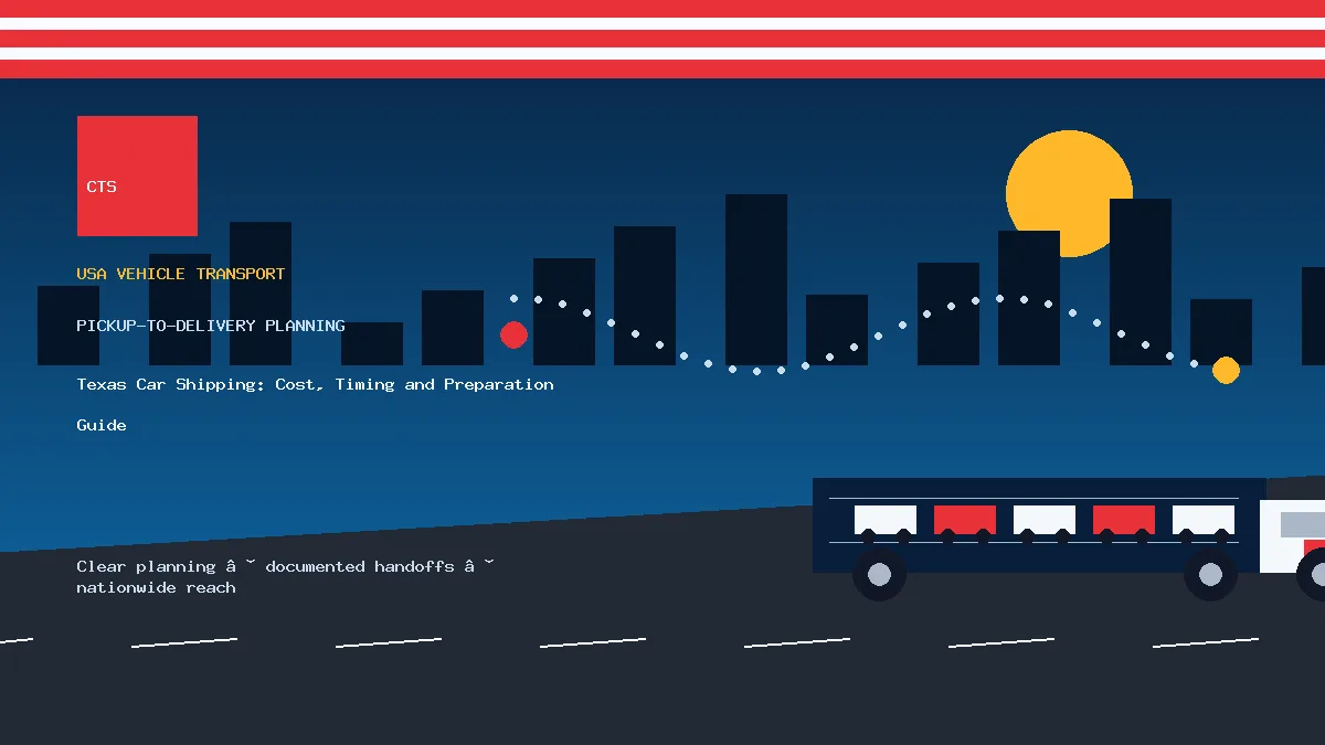 Texas car shipping pickup and delivery visual