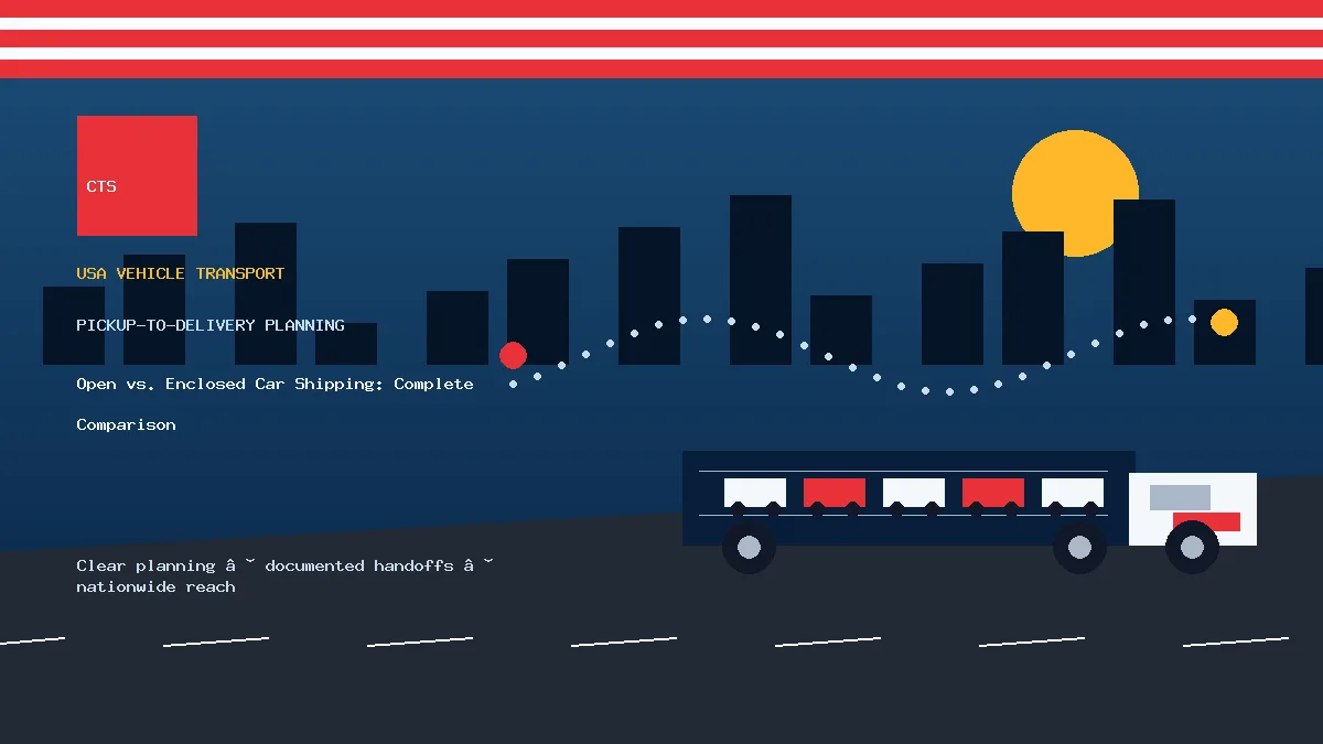 Open vs. Enclosed Car Shipping: Complete Comparison pickup to delivery planning