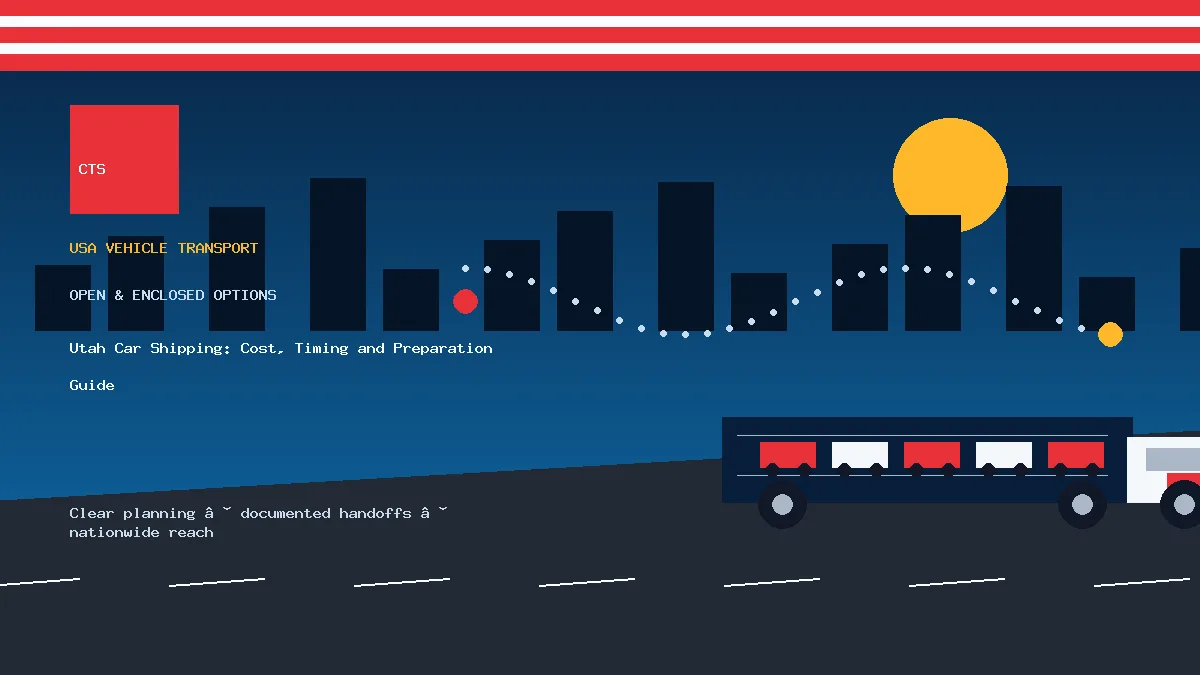 Utah car shipping transport equipment visual