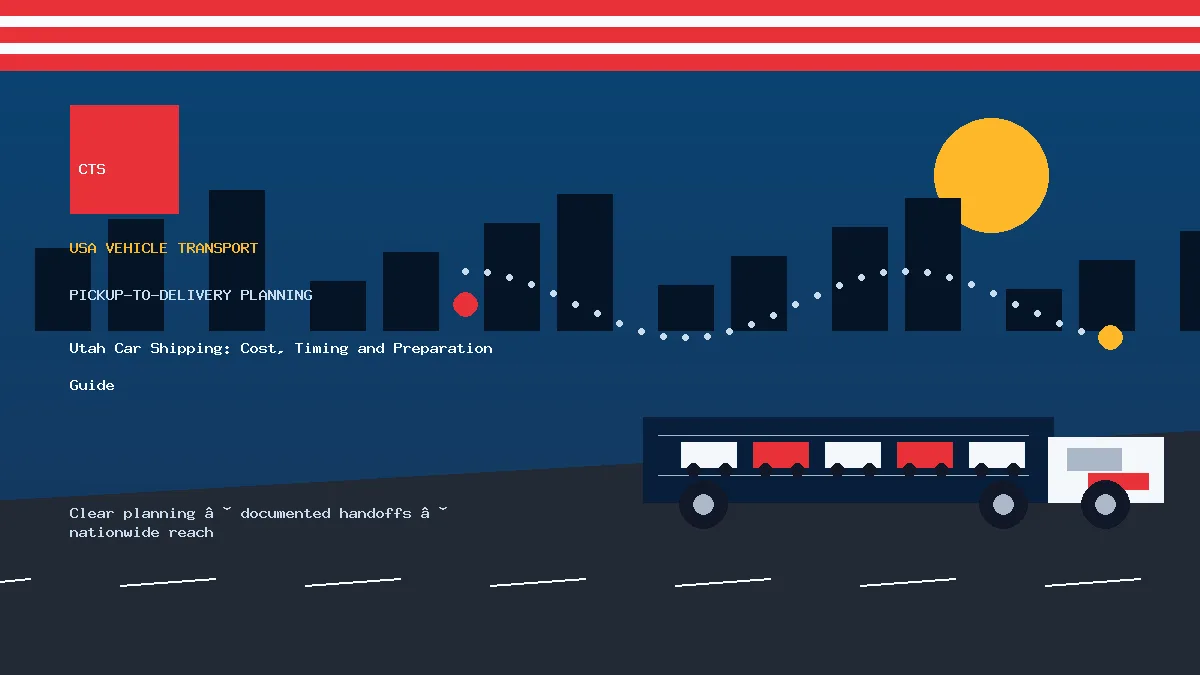 Utah car shipping pickup and delivery visual