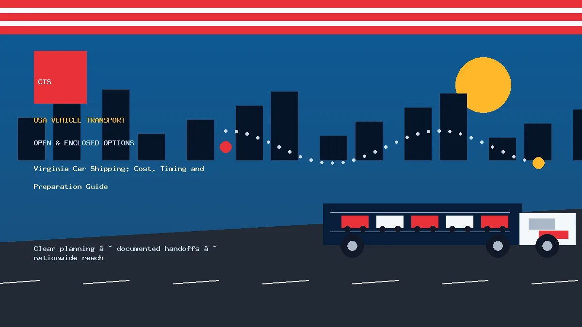 Virginia car shipping transport equipment visual