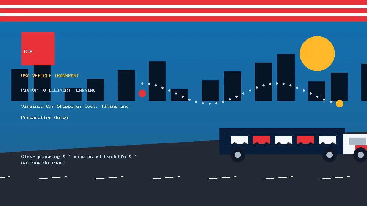 Virginia car shipping pickup and delivery visual