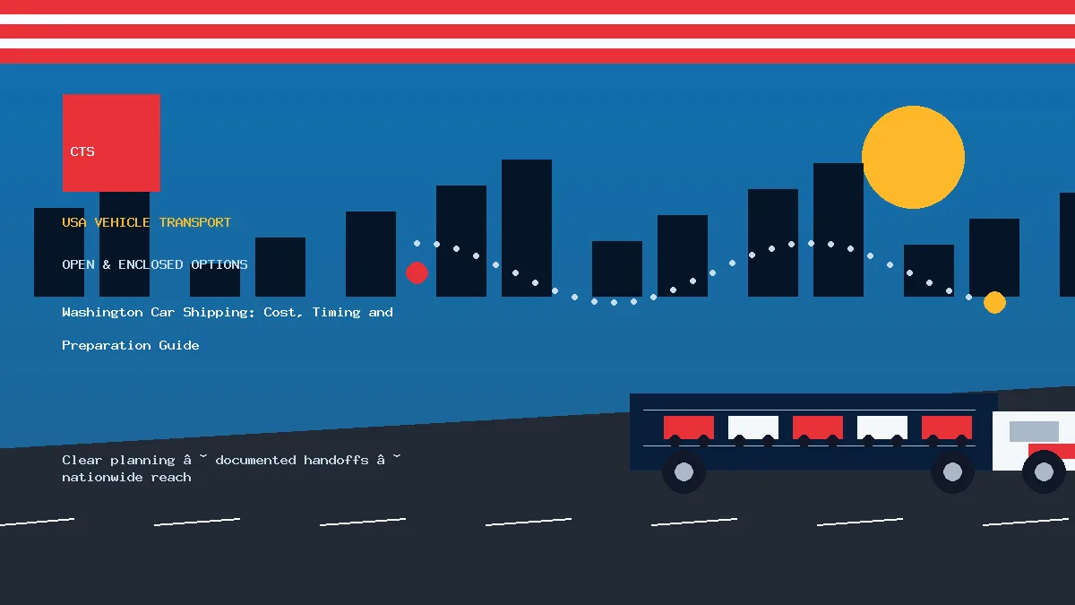 Washington car shipping transport equipment visual
