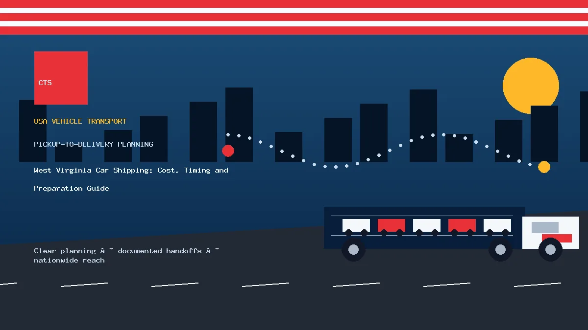 West Virginia car shipping pickup and delivery visual
