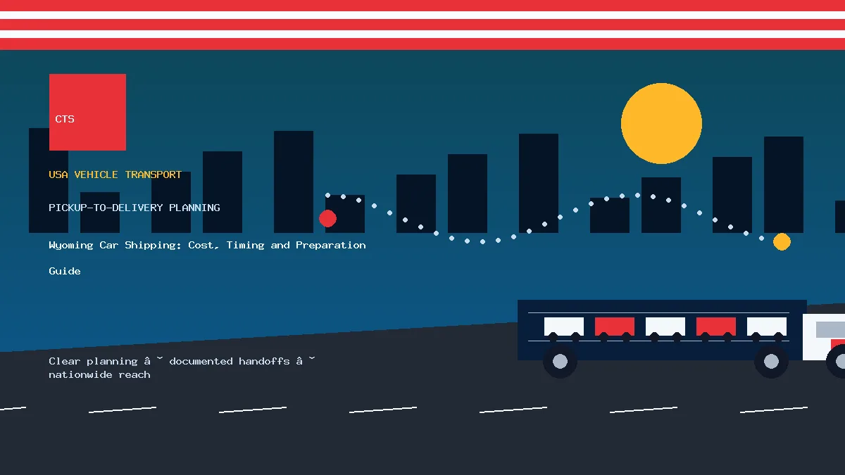 Wyoming car shipping pickup and delivery visual