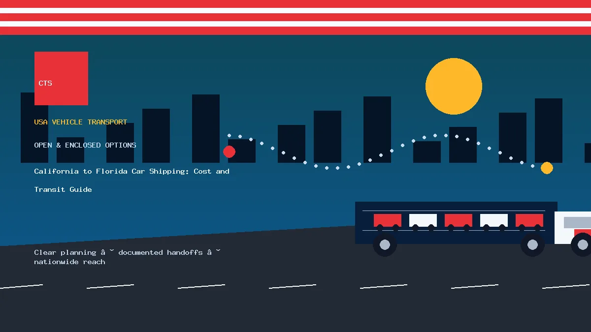 California to Florida car shipping transport equipment visual