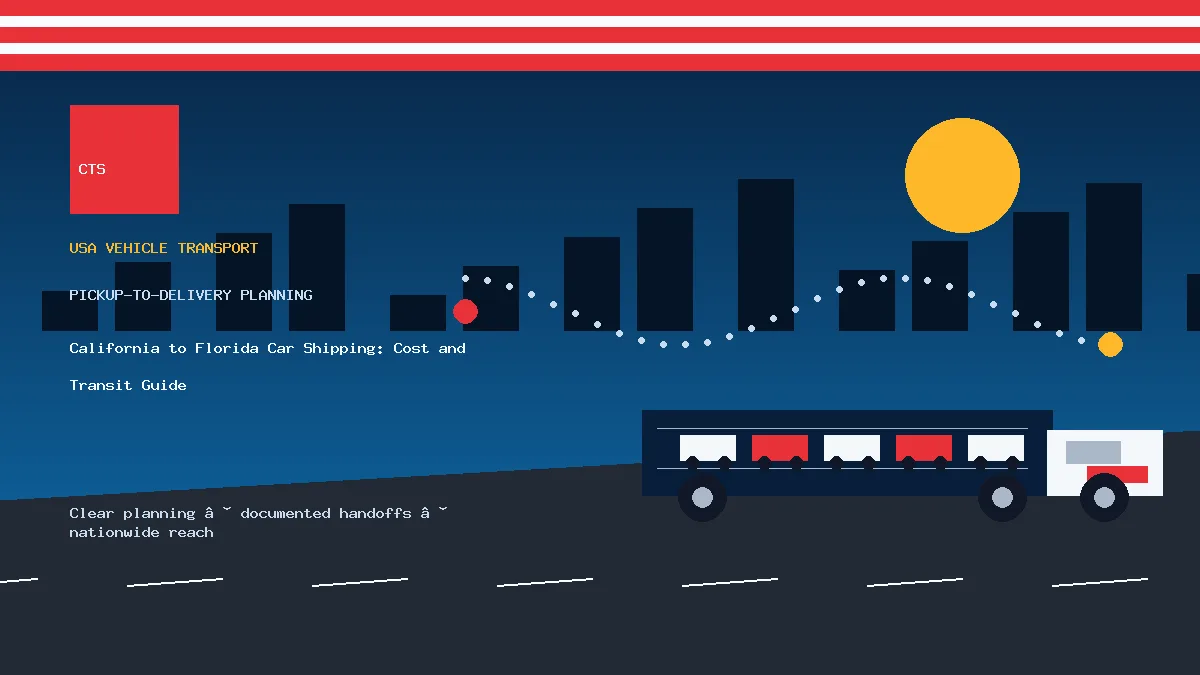California to Florida car shipping pickup and delivery visual