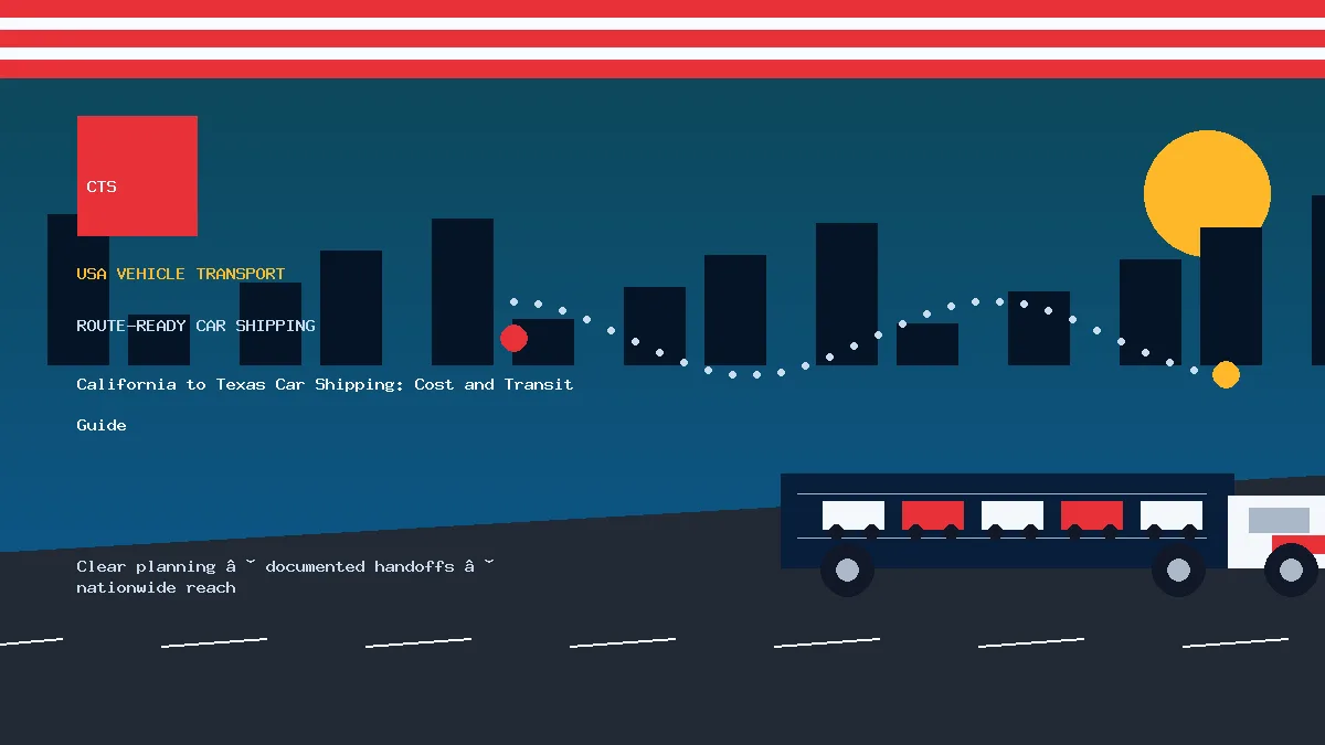 California to Texas Car Shipping: Cost and Transit Guide