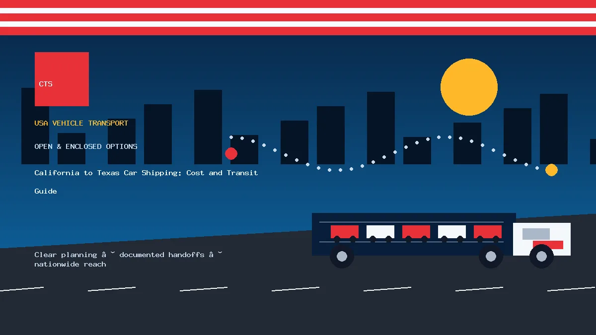 California to Texas car shipping transport equipment visual