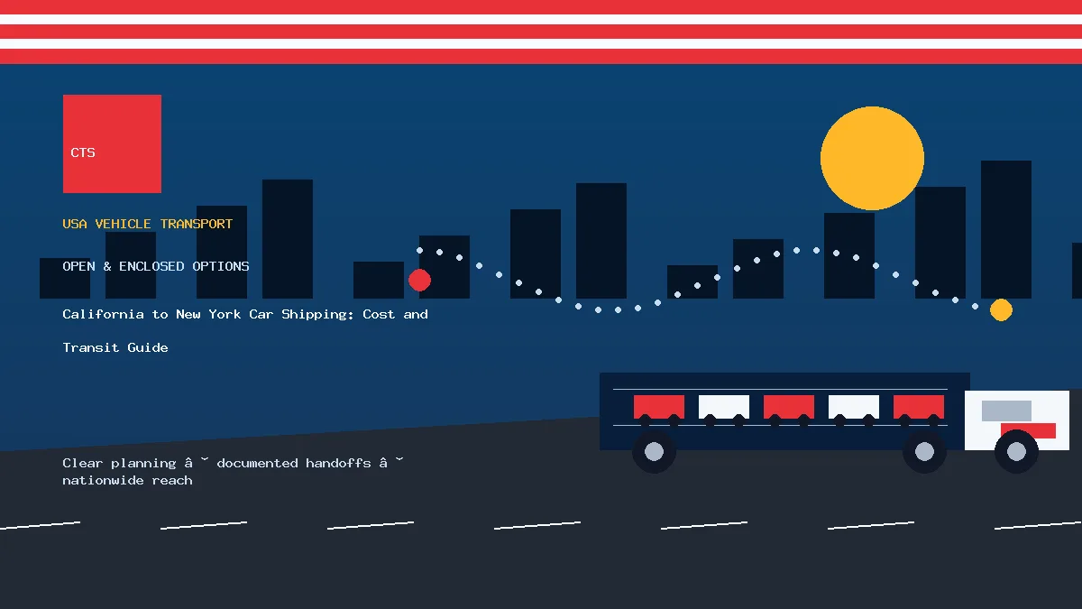 California to New York car shipping transport equipment visual