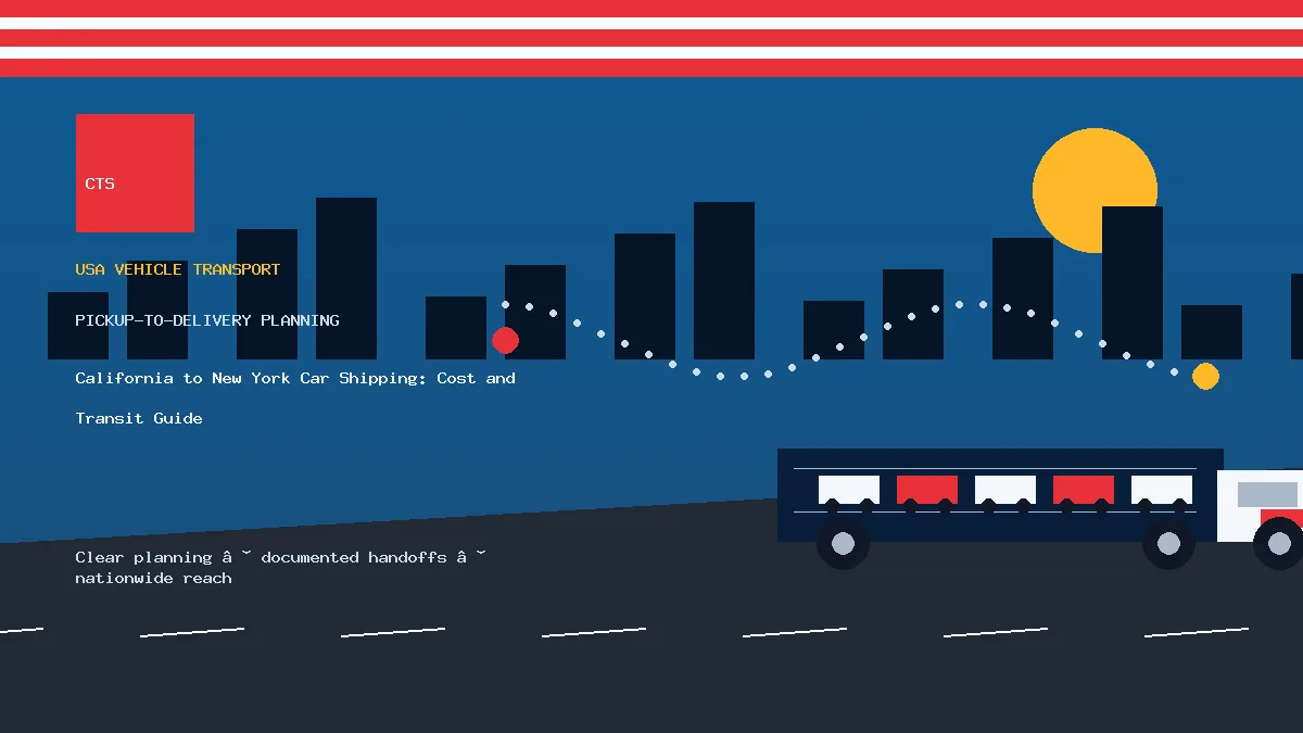 California to New York car shipping pickup and delivery visual