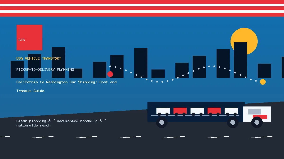 California to Washington car shipping pickup and delivery visual