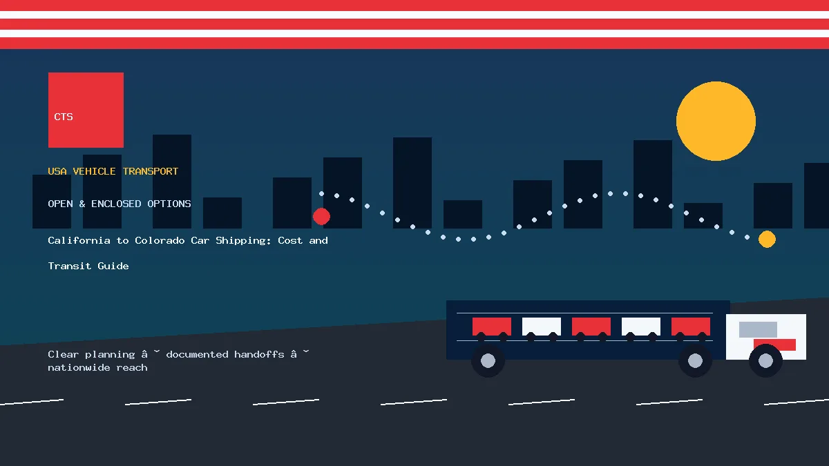 California to Colorado car shipping transport equipment visual