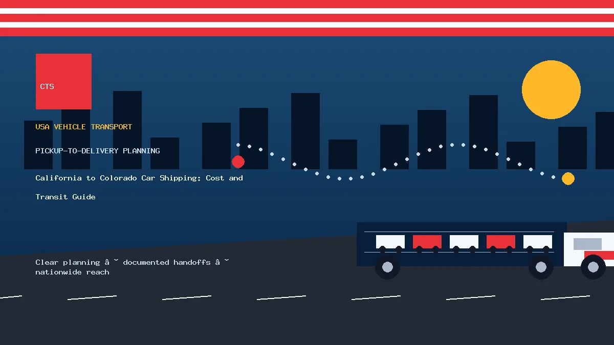 California to Colorado car shipping pickup and delivery visual
