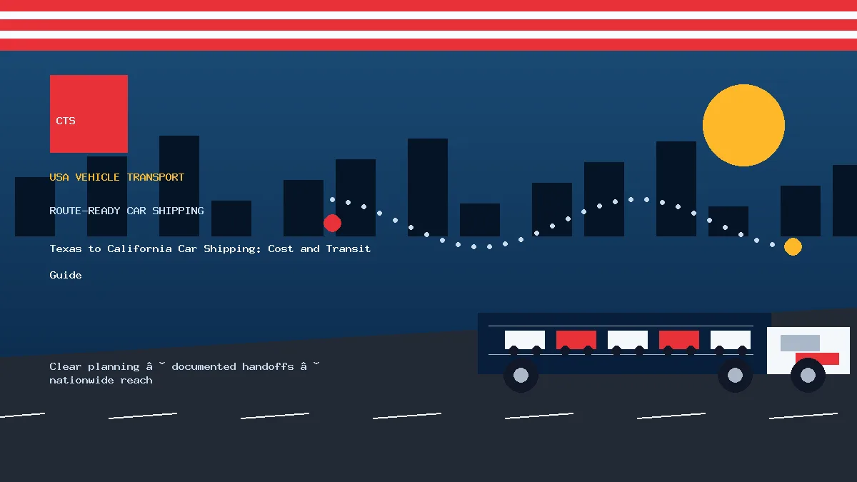 Texas to California Car Shipping: Cost and Transit Guide