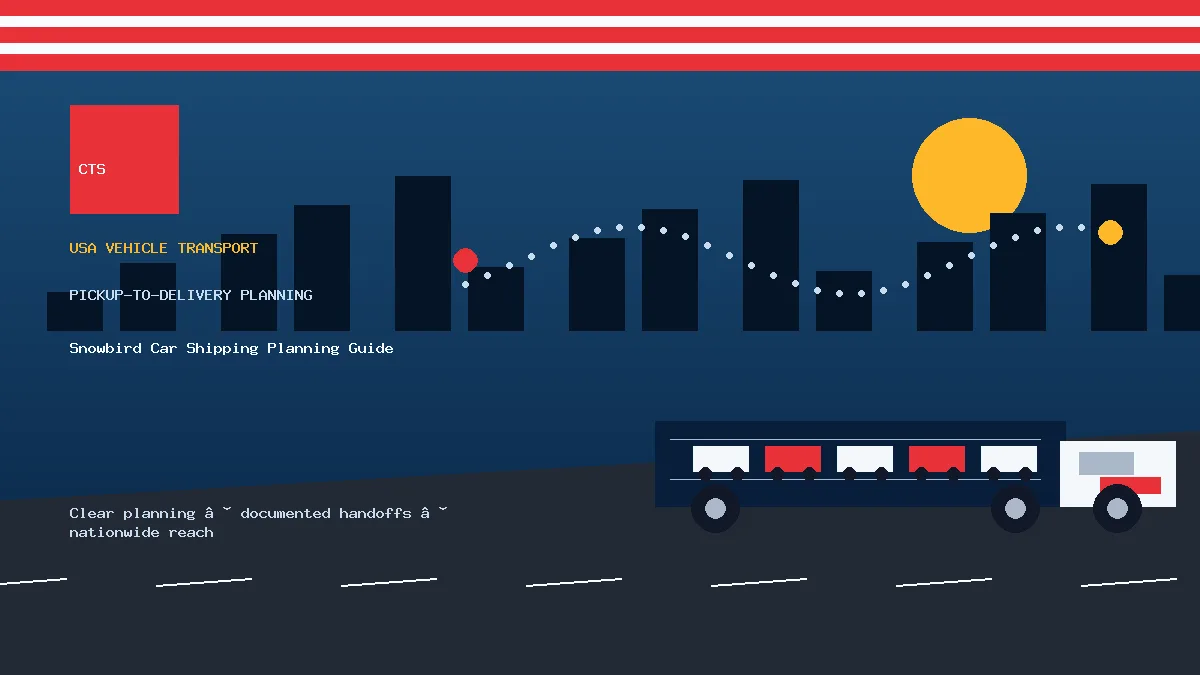 Snowbird Car Shipping Planning Guide pickup to delivery planning