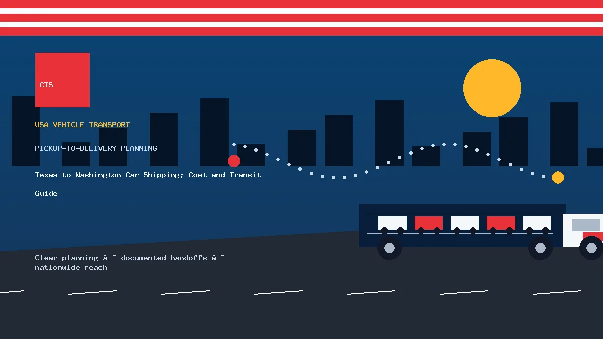 Texas to Washington car shipping pickup and delivery visual