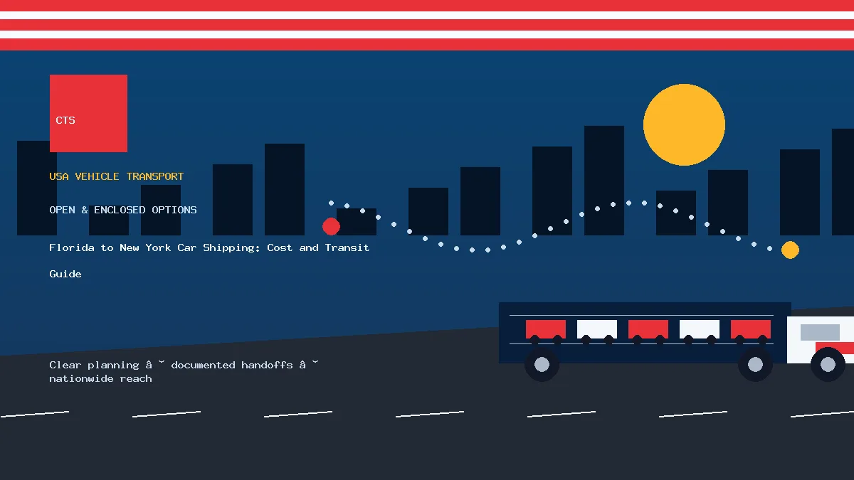 Florida to New York car shipping transport equipment visual