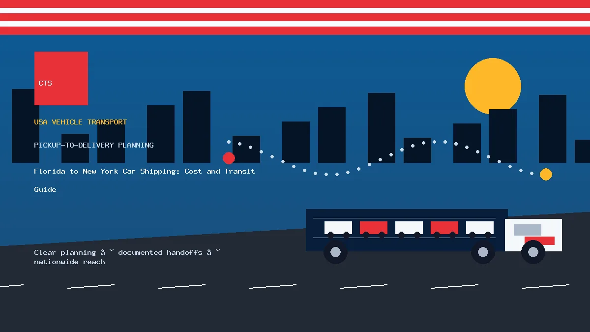 Florida to New York car shipping pickup and delivery visual