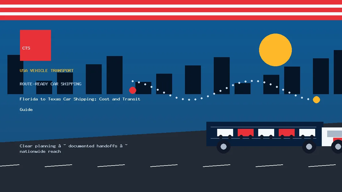 Florida to Texas Car Shipping: Cost and Transit Guide