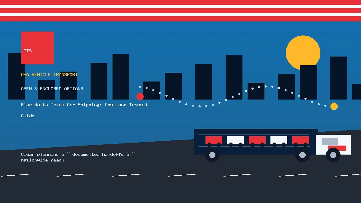 Florida to Texas car shipping transport equipment visual