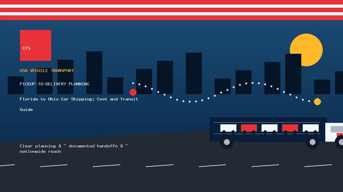 Florida to Ohio car shipping pickup and delivery visual