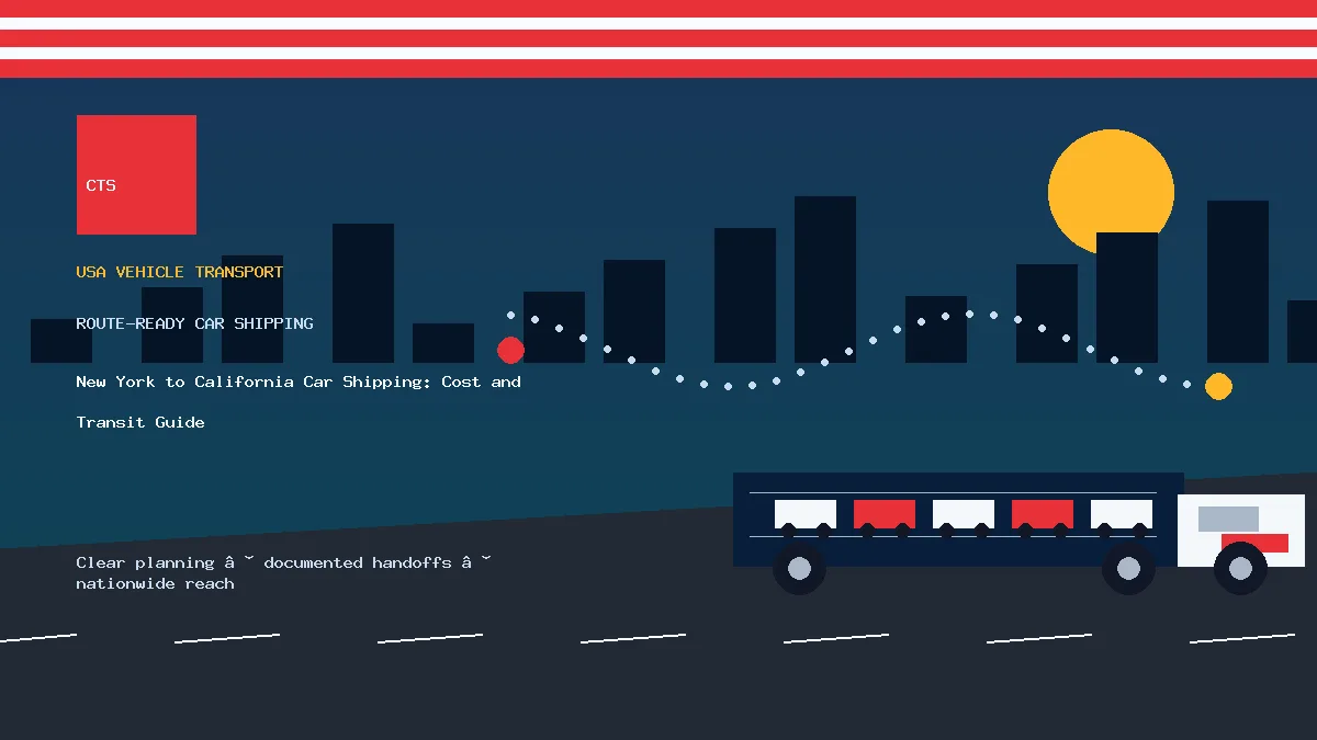 New York to California Car Shipping: Cost and Transit Guide