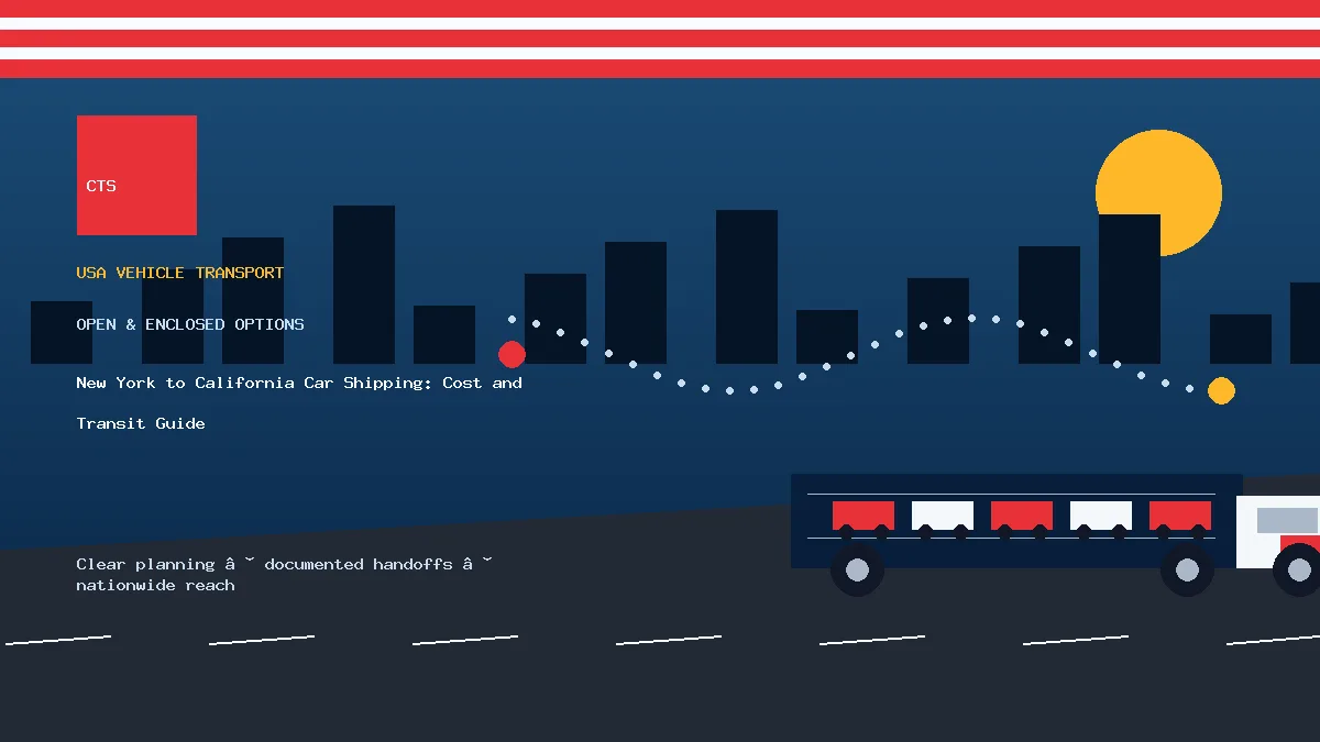 New York to California car shipping transport equipment visual