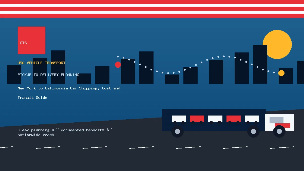 New York to California car shipping pickup and delivery visual