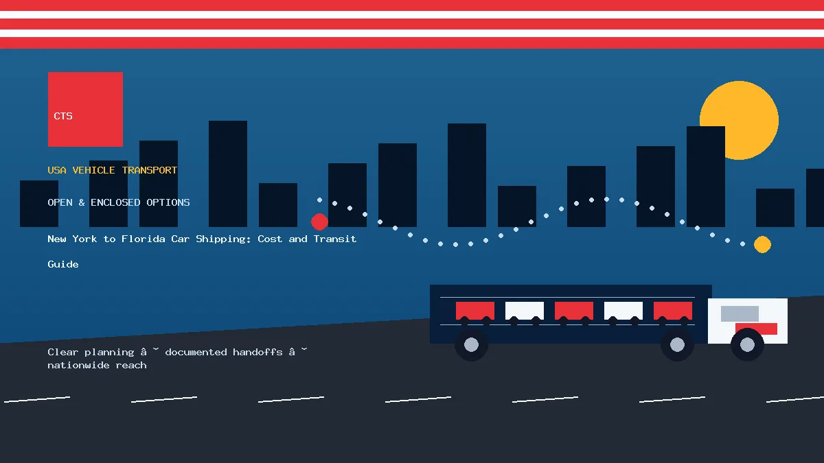 New York to Florida car shipping transport equipment visual
