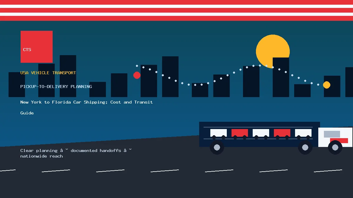 New York to Florida car shipping pickup and delivery visual