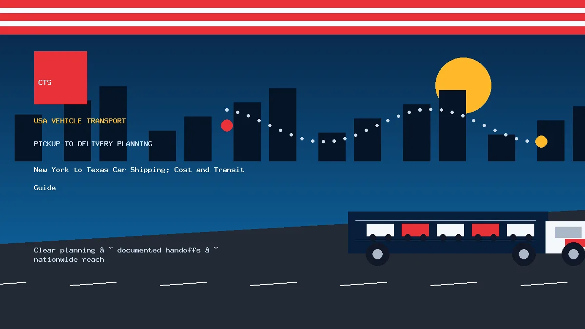 New York to Texas car shipping pickup and delivery visual