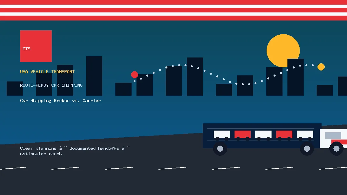 Car Shipping Broker vs. Carrier USA car transport visual