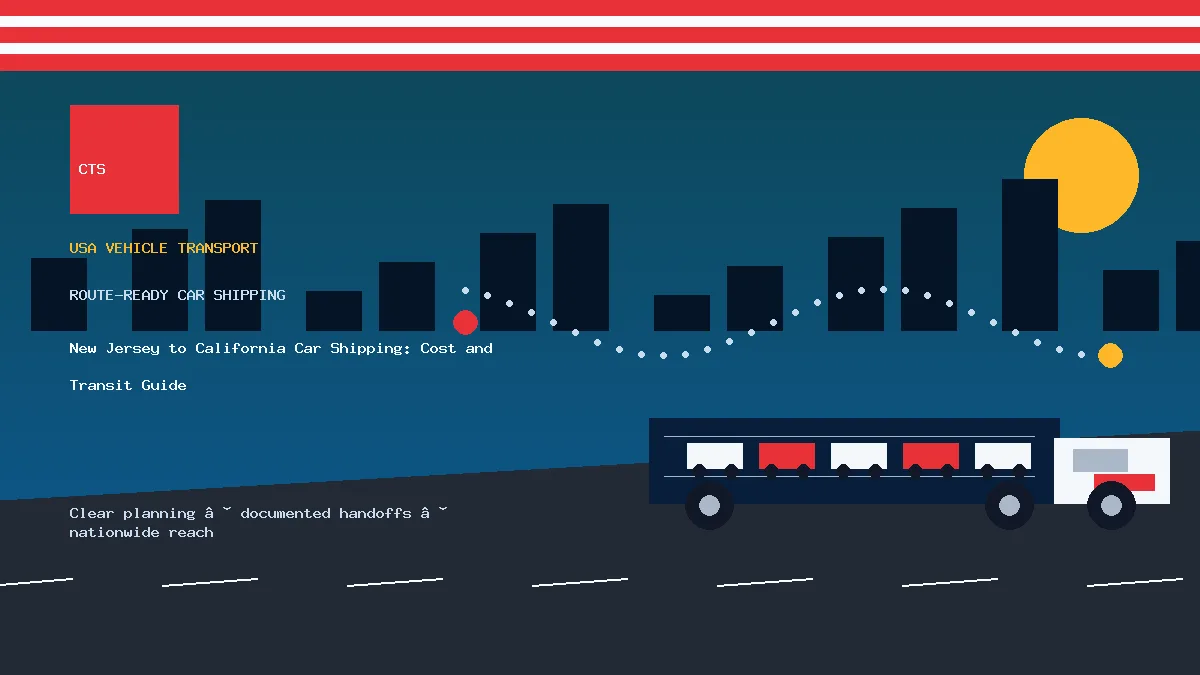 New Jersey to California Car Shipping: Cost and Transit Guide