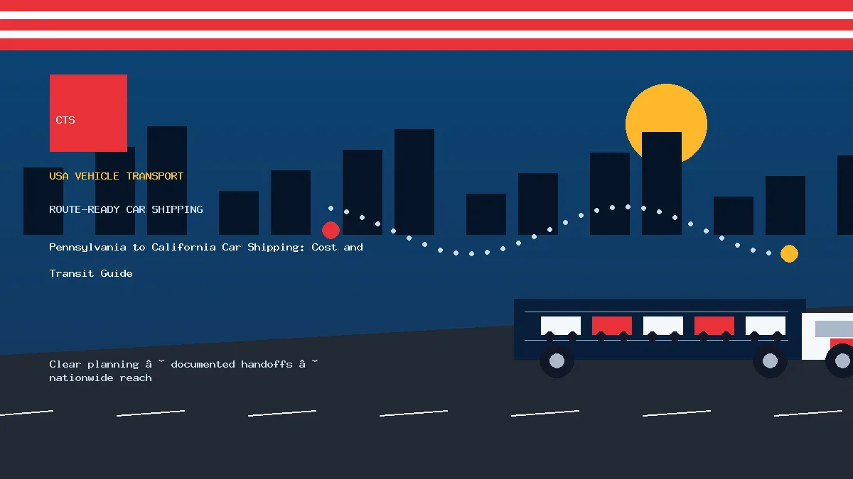 Pennsylvania to California Car Shipping: Cost and Transit Guide