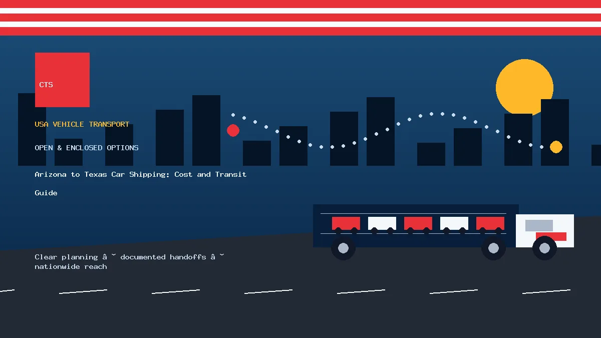 Arizona to Texas car shipping transport equipment visual