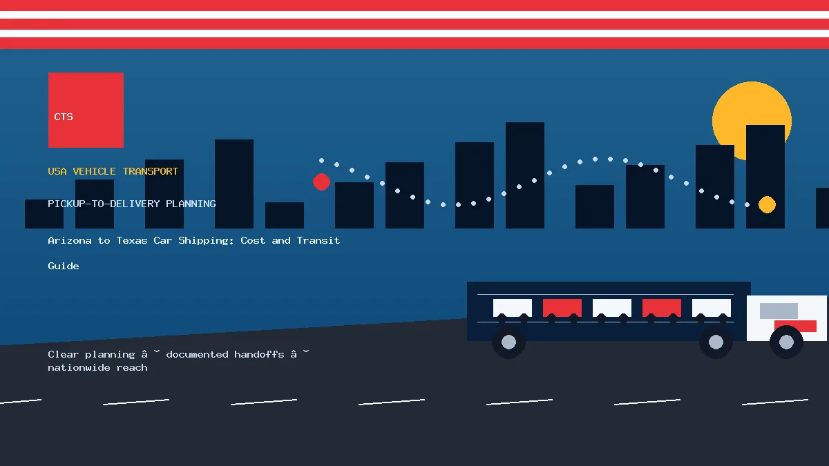 Arizona to Texas car shipping pickup and delivery visual
