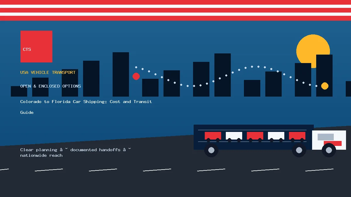 Colorado to Florida car shipping transport equipment visual