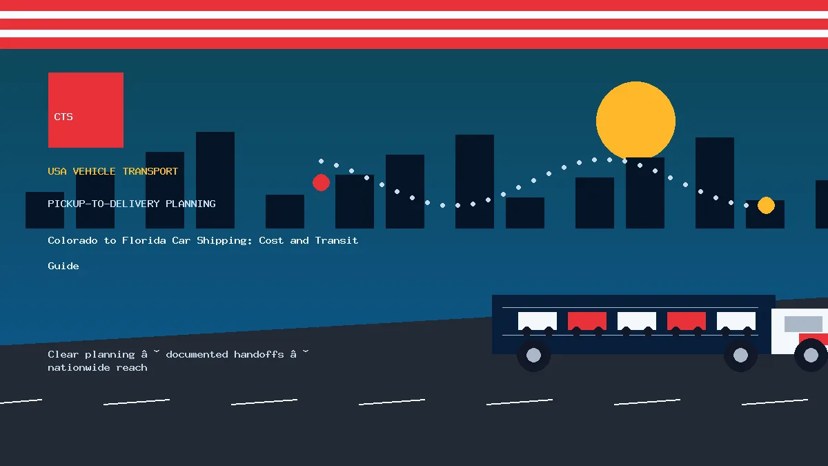 Colorado to Florida car shipping pickup and delivery visual