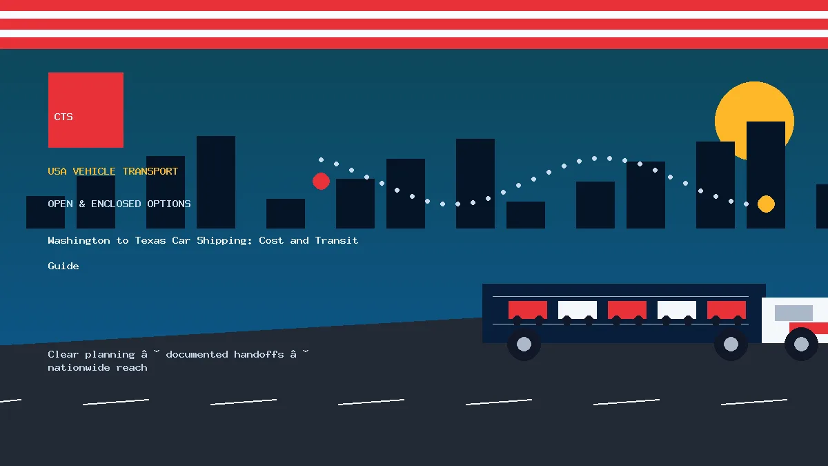 Washington to Texas car shipping transport equipment visual