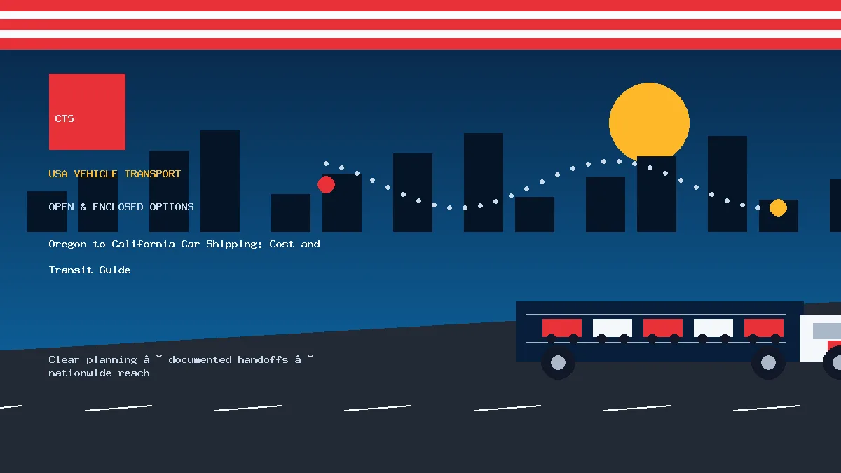 Oregon to California car shipping transport equipment visual