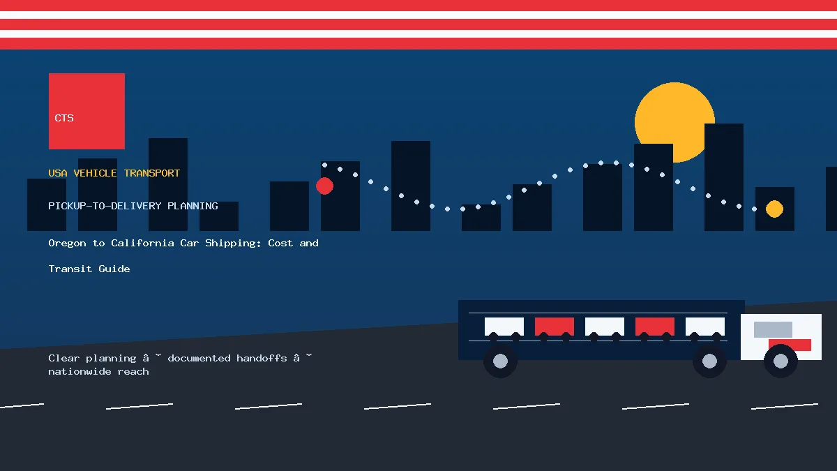 Oregon to California car shipping pickup and delivery visual