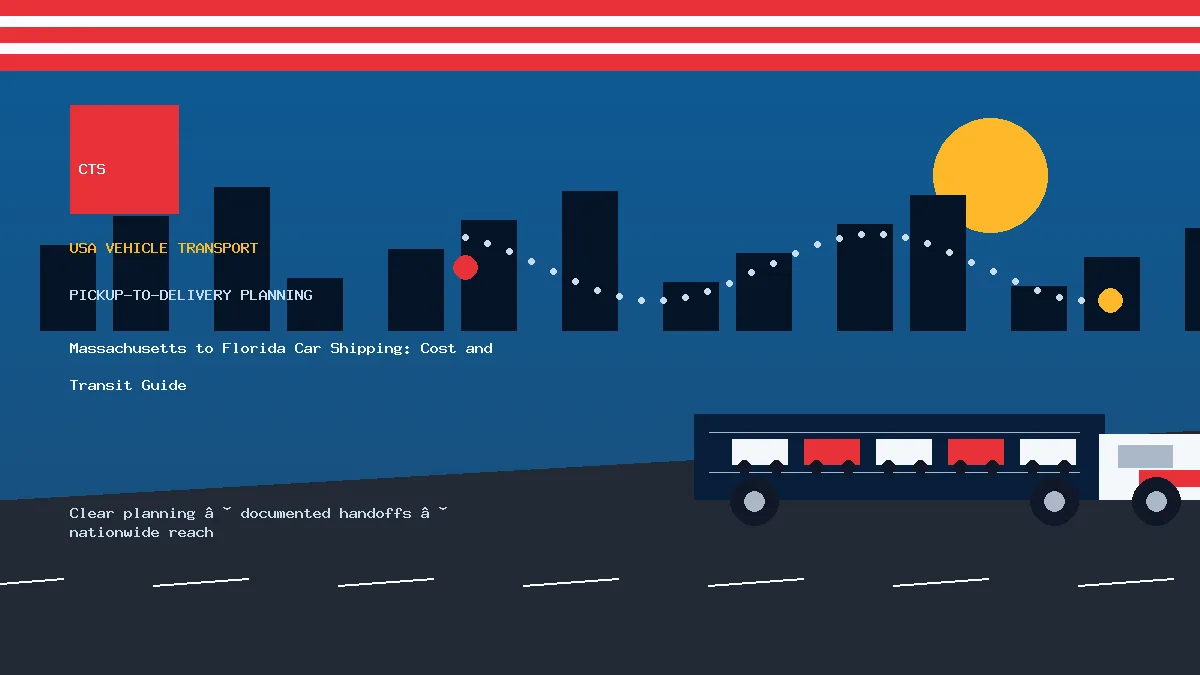 Massachusetts to Florida car shipping pickup and delivery visual