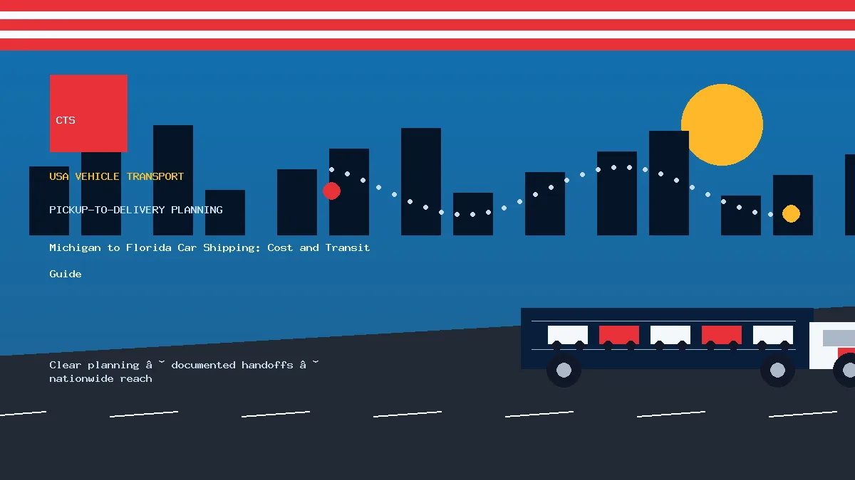 Michigan to Florida car shipping pickup and delivery visual