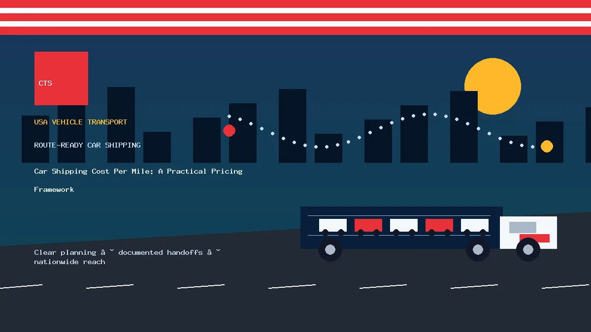 Car Shipping Cost Per Mile: A Practical Pricing Framework