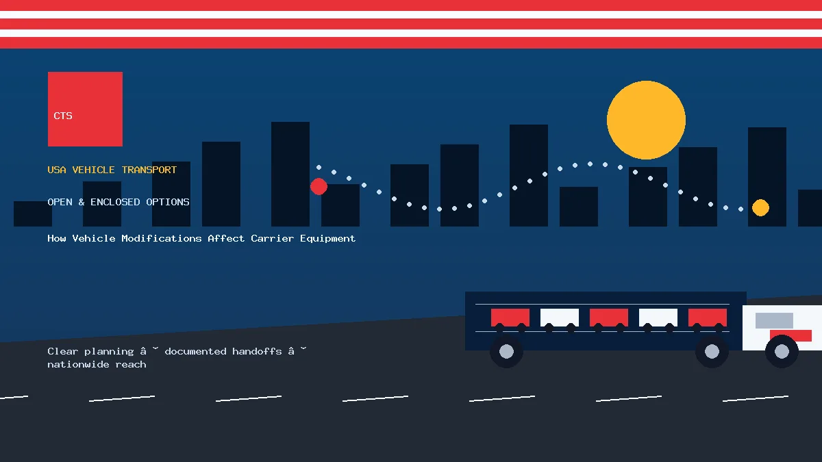 modified vehicle shipping transport equipment visual