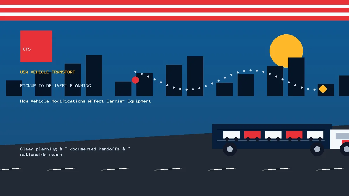 modified vehicle shipping pickup and delivery visual