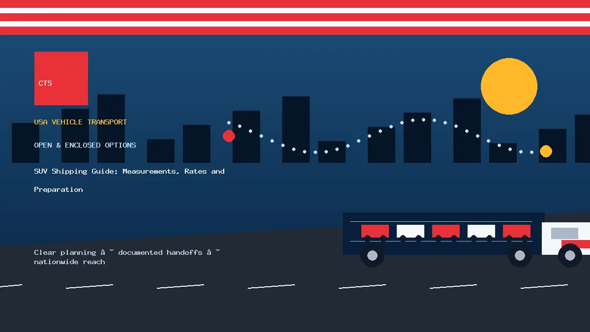 SUV shipping transport equipment visual