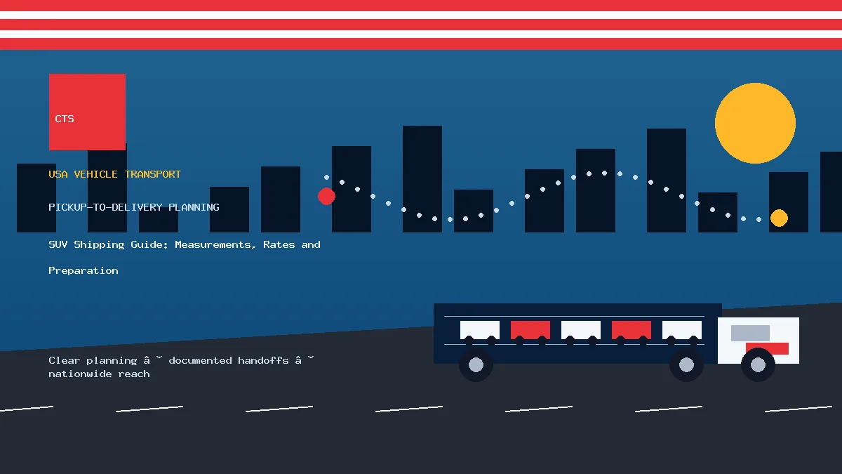 SUV shipping pickup and delivery visual